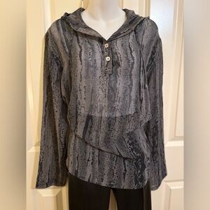 Gray Hooded Women's Top, size M